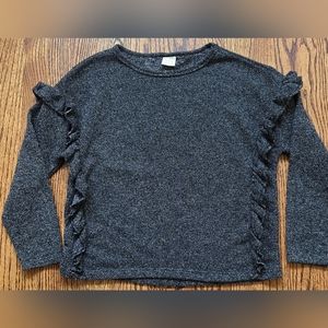 Zara Girls Long Sleeve Knit Top in Black Heather Size 10